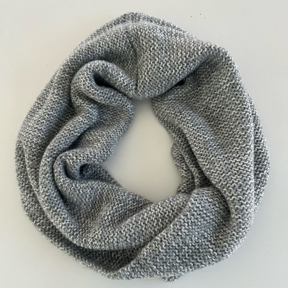 Gray and White Infinity Scarf